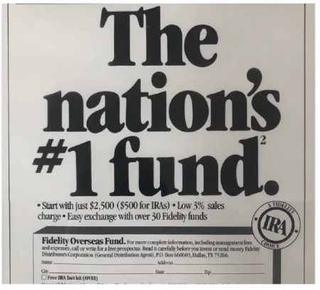 The nation's #1 mutual fund (classic newspaper ad from Fidelity about George's fund)